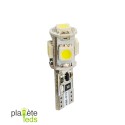 Ampoule T10 Anti-Erreur OBD 5 Leds Blanches