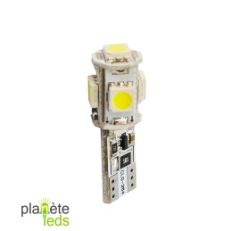 Led Bulb T10 - W5W no-error ODB 5 White LEDs