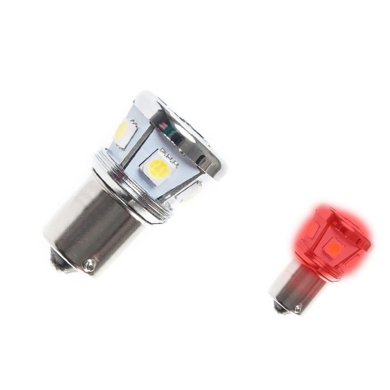 Ampoule LED BA15s - R5w - Rouge LUX